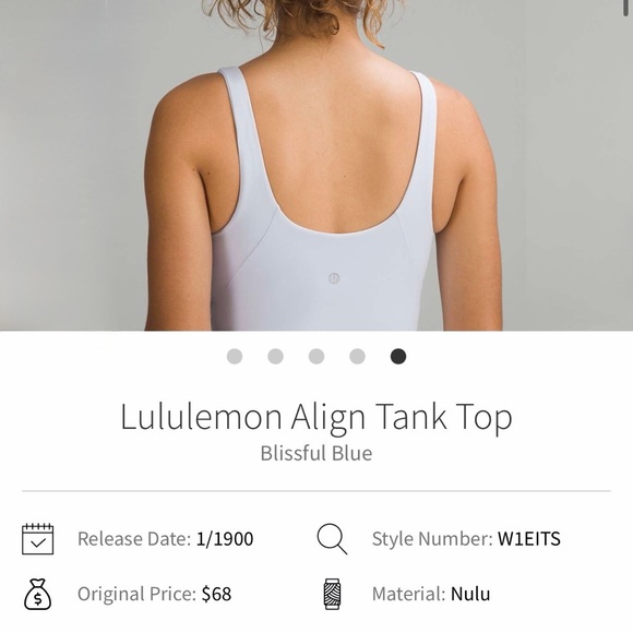 LIKE NEW Lululemon Align Tank Top - Blissful Blue - Picture 9 of 10